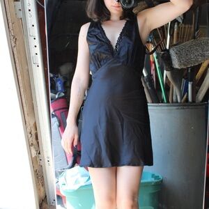 Princess Polly Black Satin Dress